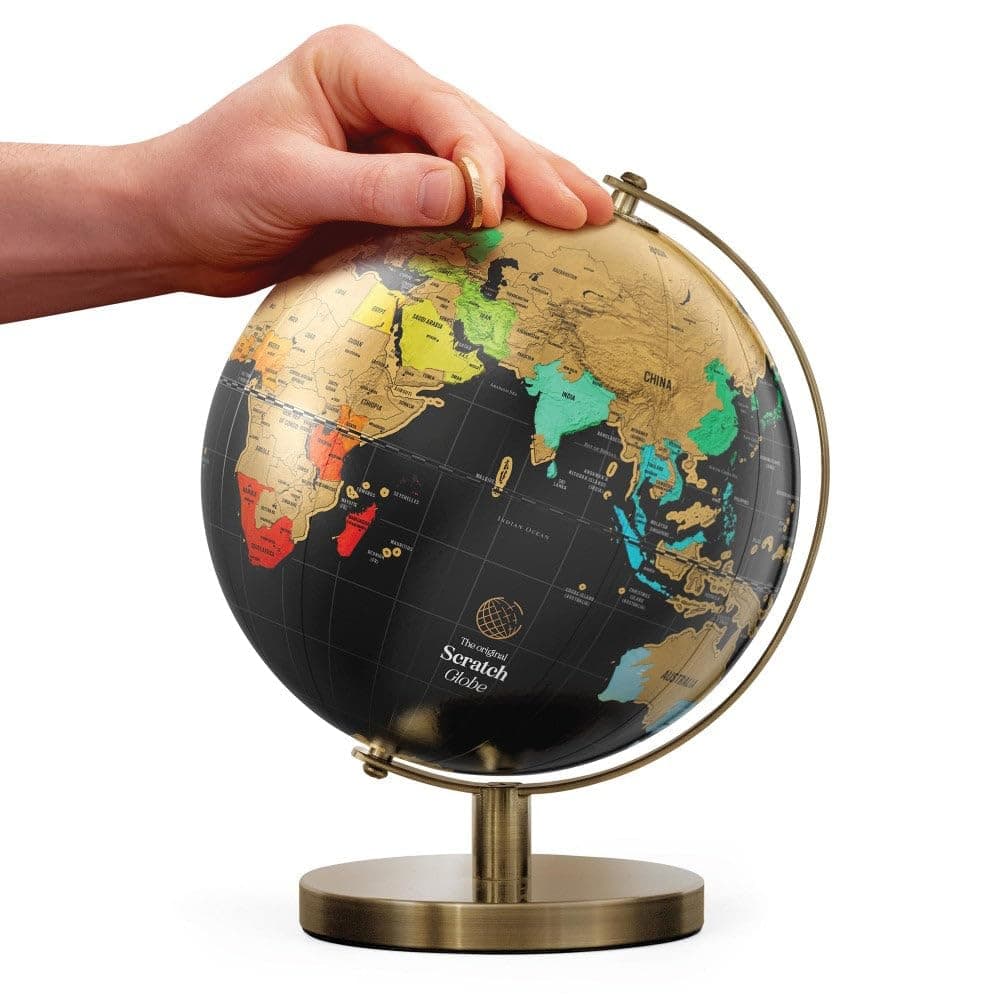 Luckies - Scratch Map World Globe | Scratch Off World Map | Globes For Adults | Scratching Off Maps & Travel Maps| Desk Gadgets For Men & Desk Decor | Travel Gifts For Men | Large Globe