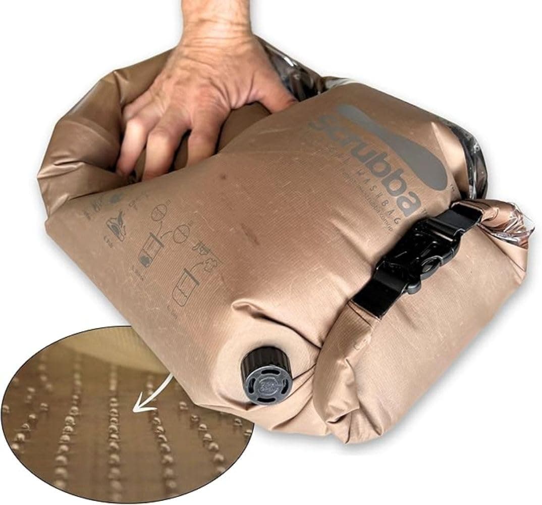 Scrubba Washbag, Portable Laundry Bag, 2017 Model, brown