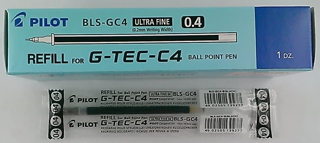 Refill for G - Tec C4/Maica 0.4 mm (Box of 12) - Blue