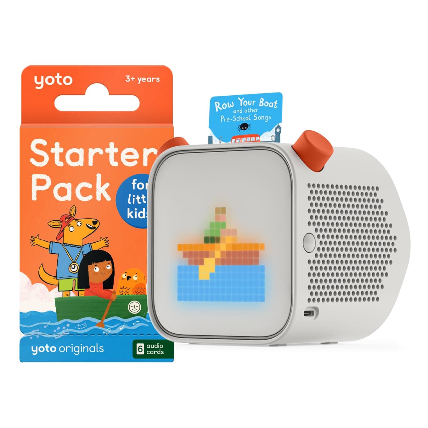 YOTO Player (3rd Gen.) + Starter Pack for Little Kids Bundle – Kids Bluetooth Audio Speaker, All-in-1 Screen-Free Device for Stories Music Podcasts Radio White Noise Thermometer Nightlight