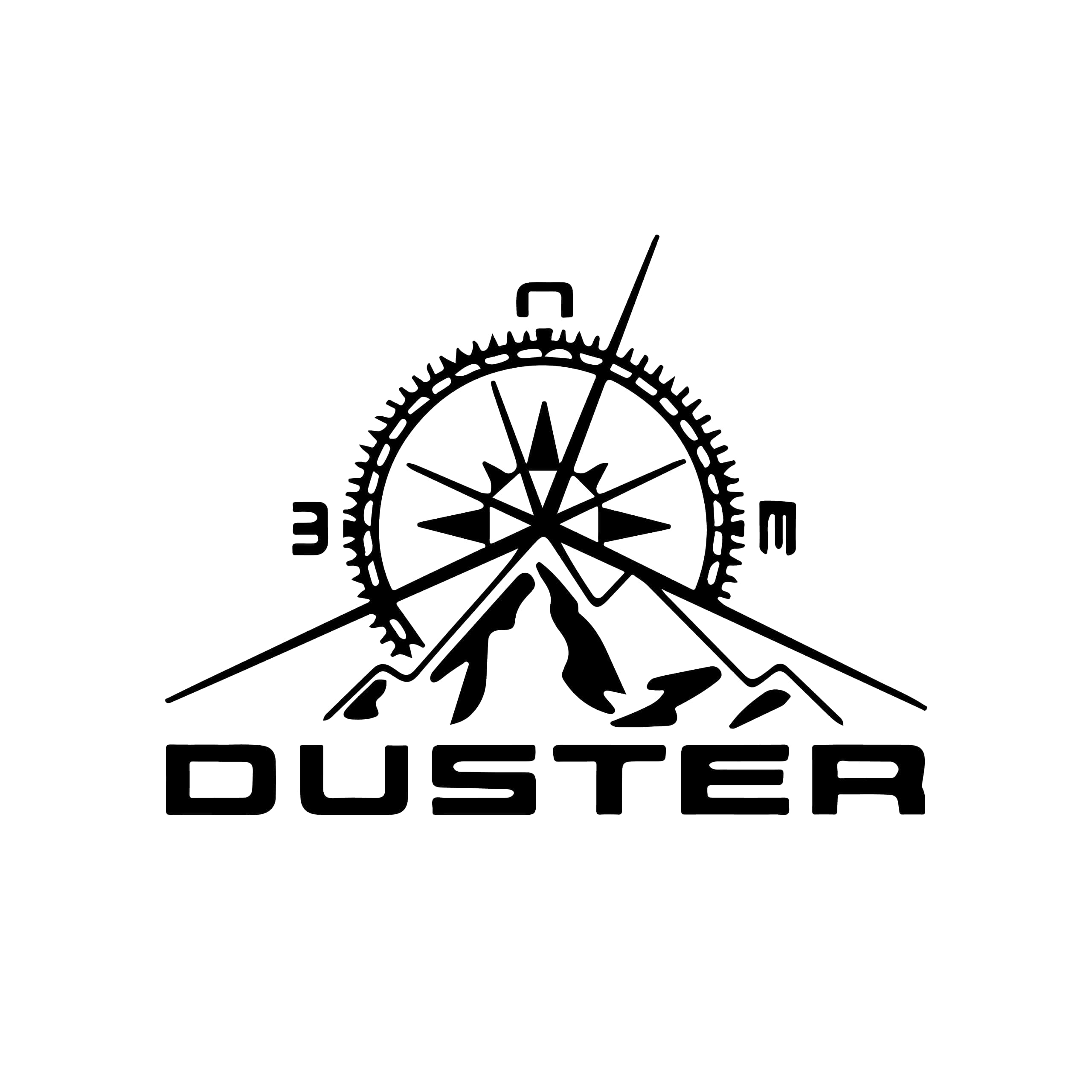 Compass Stickers Compatible with Duster Renault Car Back Sides Bumper Decal Black Vinyl L x H 20.00 cm x 15.00 cm (Black)