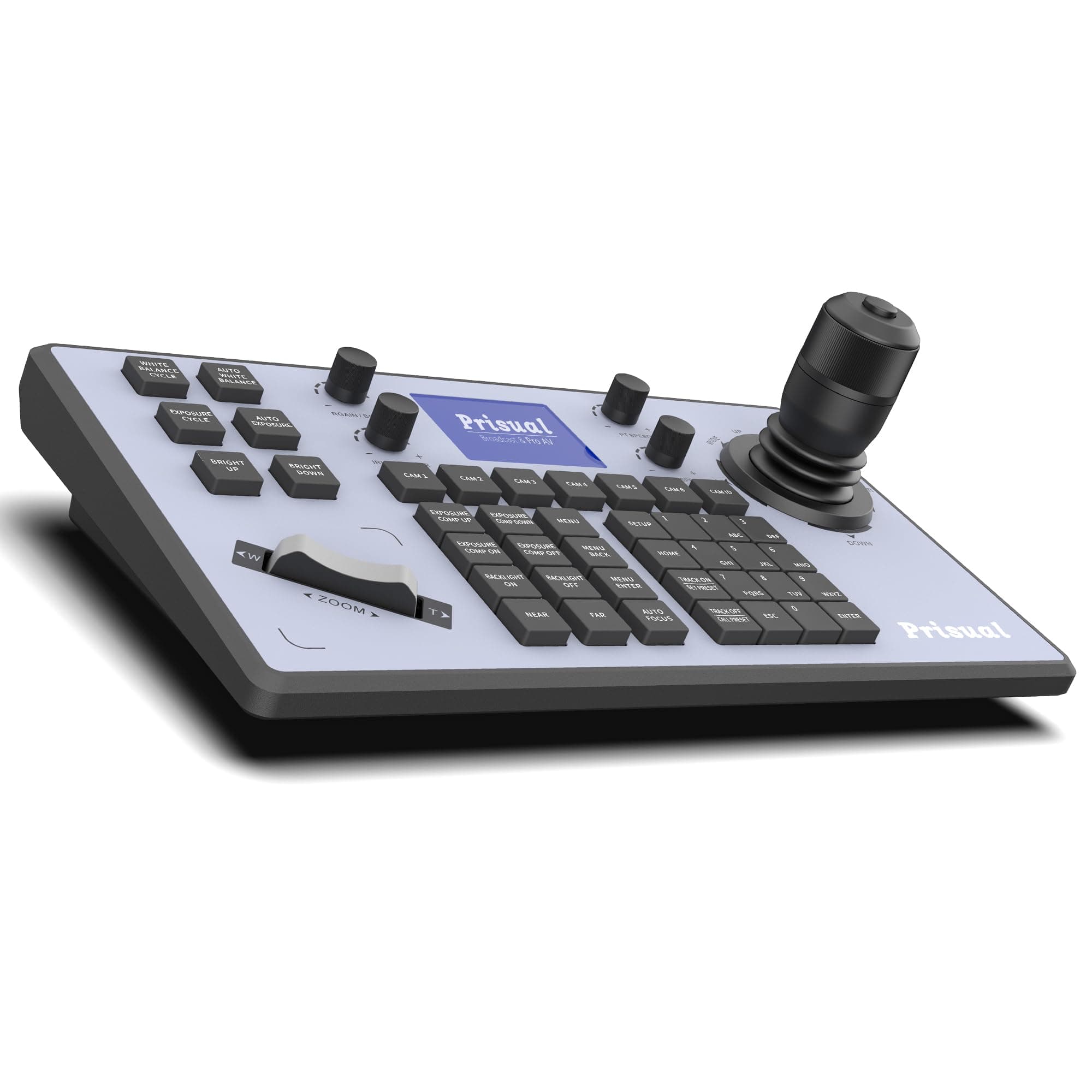 PTZ Camera Controller PoE 4D Joystick LCD Screen Setup, Elevate Your Church Live Streaming with VISCA is Fully Compatible and extensible, Pelco D/P RS232 RS485 NDI (TEM-JOY1)