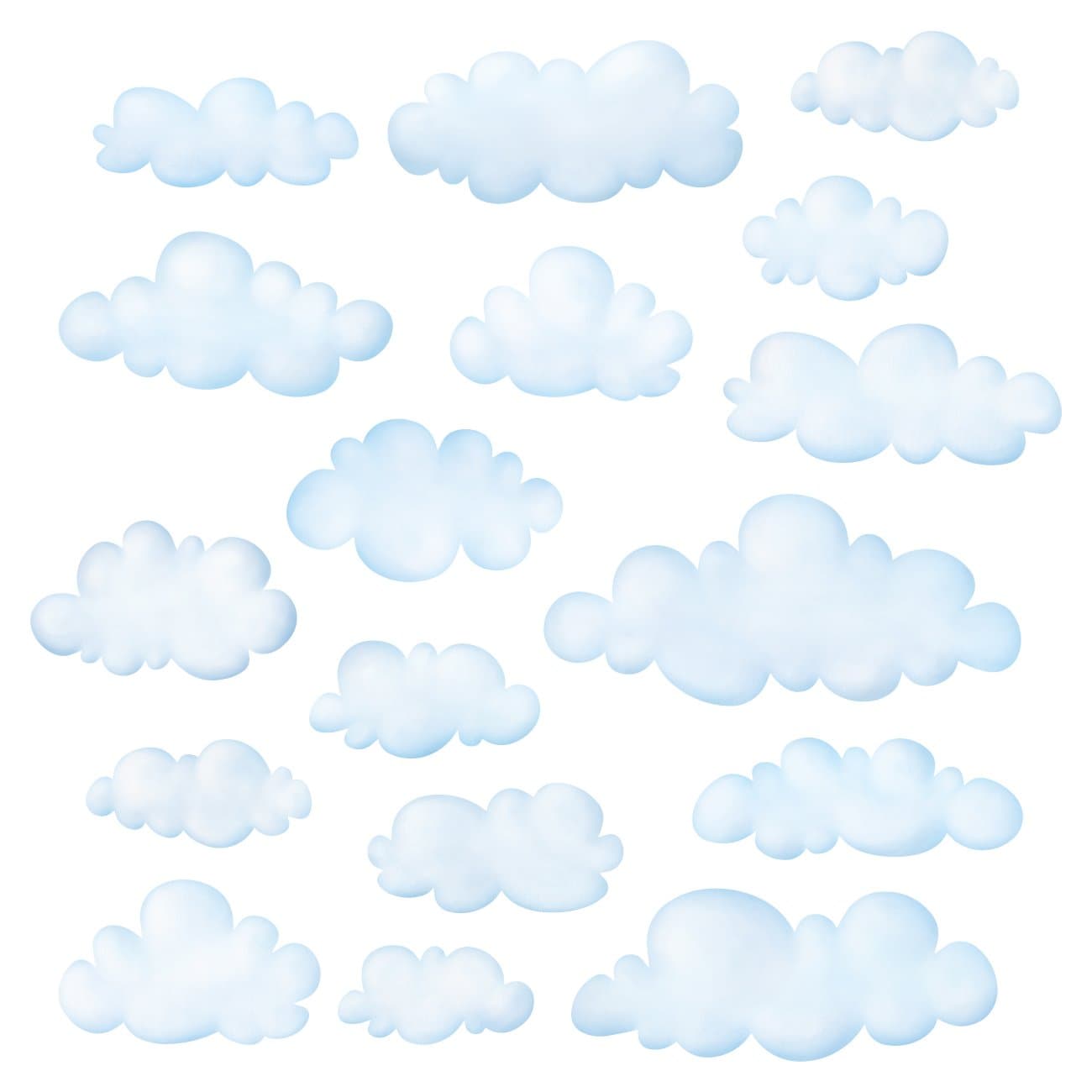 DECOWALL Small Clouds Wall Decals for Kids – Peel and Stick Removable Cloud Stickers for Nursery, Bedroom & Living Room – Soft Neutral Sky Wall Decor for Baby Room, Playroom, Modern Home (DS4-8030)