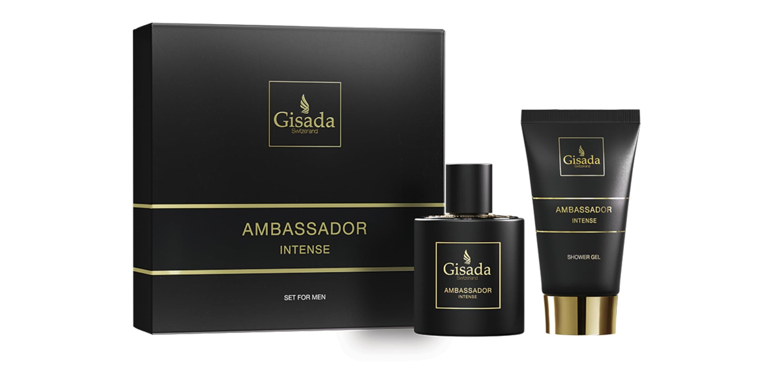 Gisada - Ambassador Intense Set | Gift Set | Eau de Parfum 50 ml & Shower Gel 100 ml | Spicy, Fresh Men's Fragrance