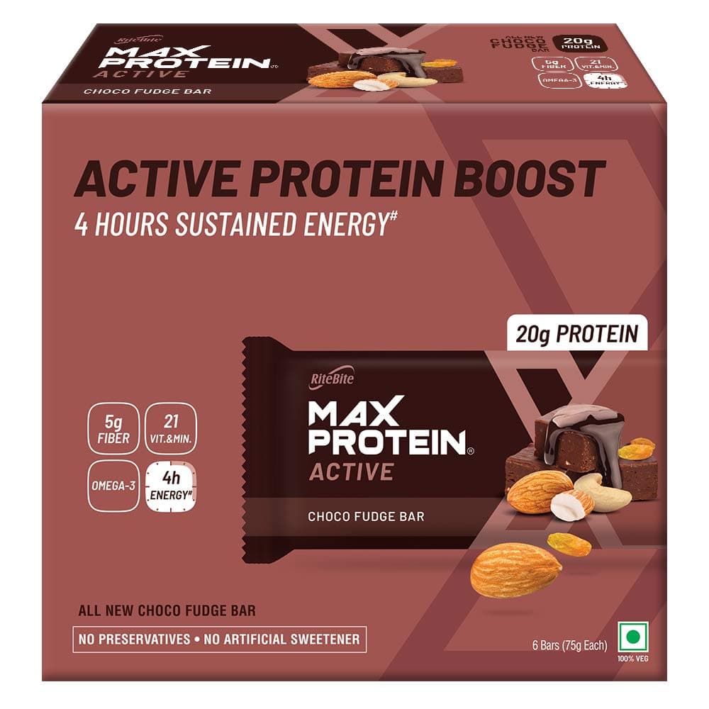 Ritebite 1 Max Protein - Pack Of 6 (Choco Fudge Bar)