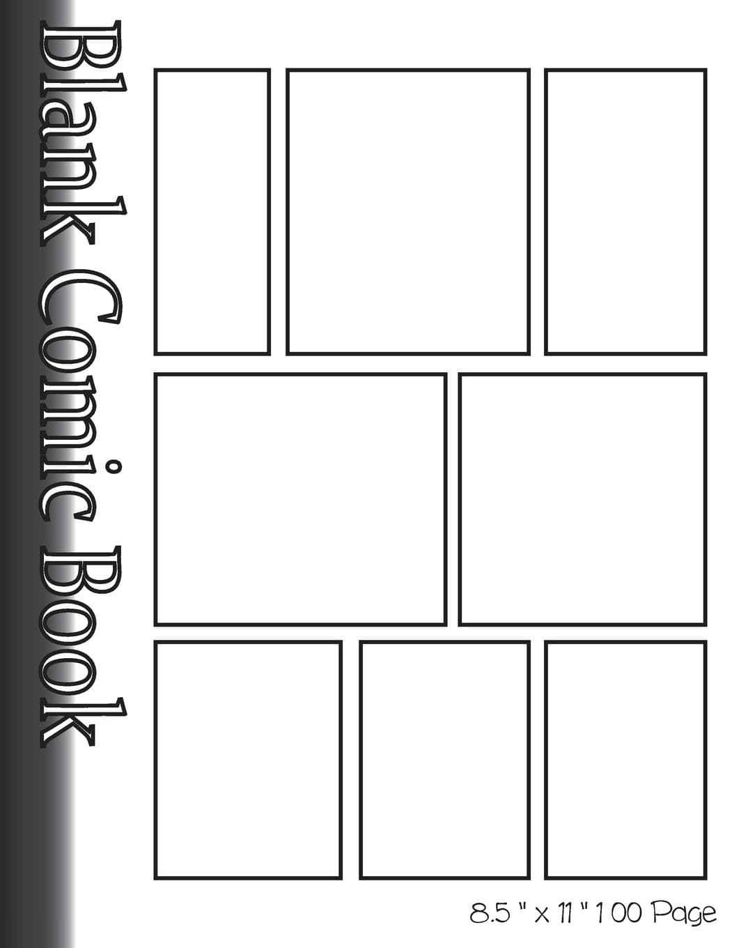 Blank Comic Book Pages-Blank Comic Strips-8 Panels, 8.5"x11",100 Pages: Create Your Own Comics With Blank Multi Panels Drawing Paper