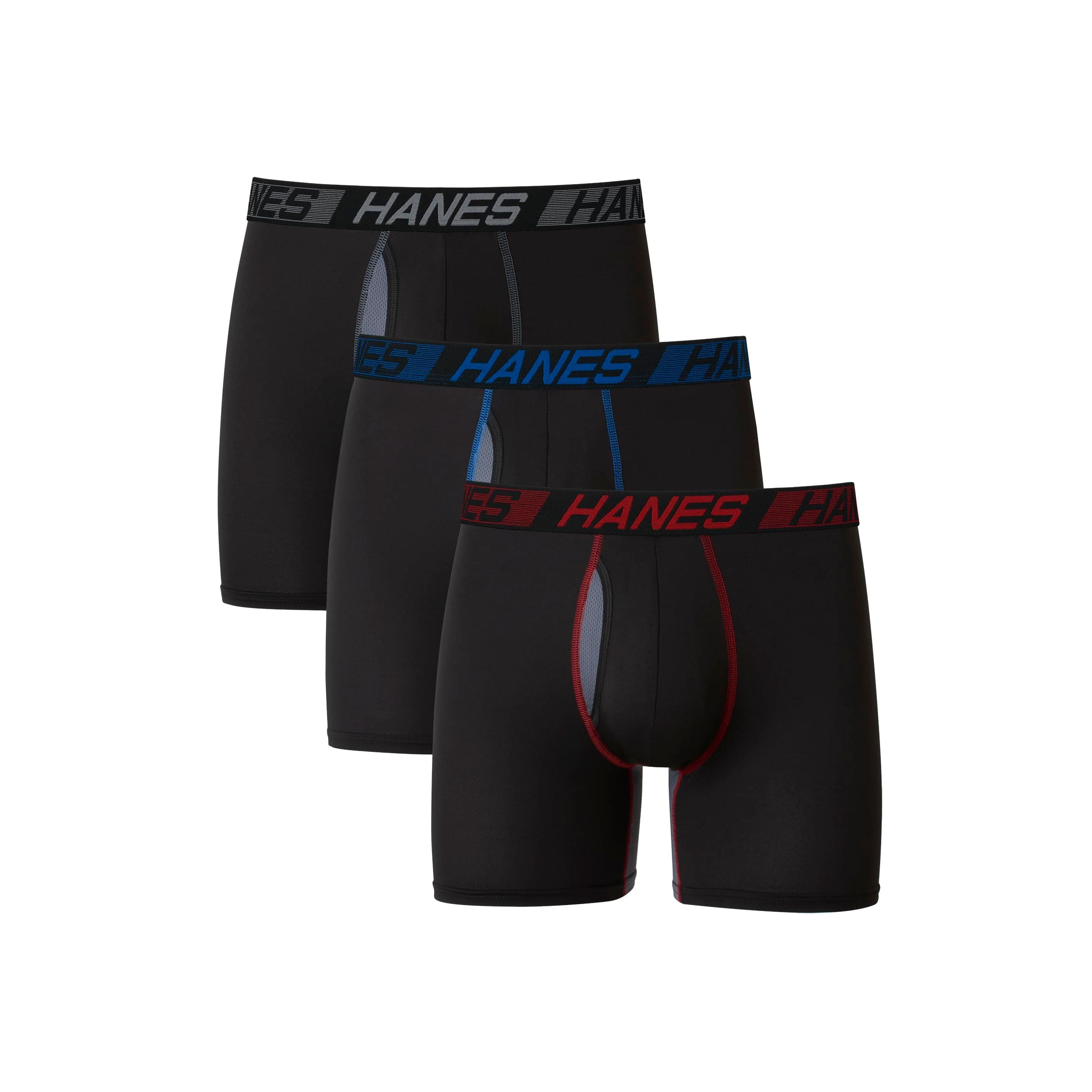 Hanes Men's Underwear Boxer Briefs Pack, 3-Pack, Total Support Pouch, Sexy Men's Underwear, Long or Short-Leg Boxer Briefs