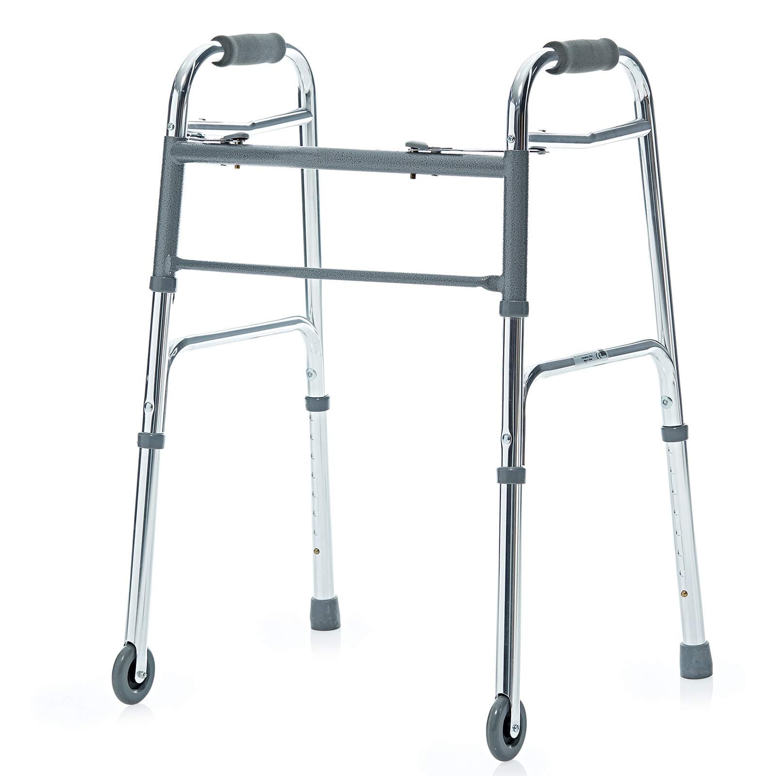 Silver Folding with Wheel Walker Stick