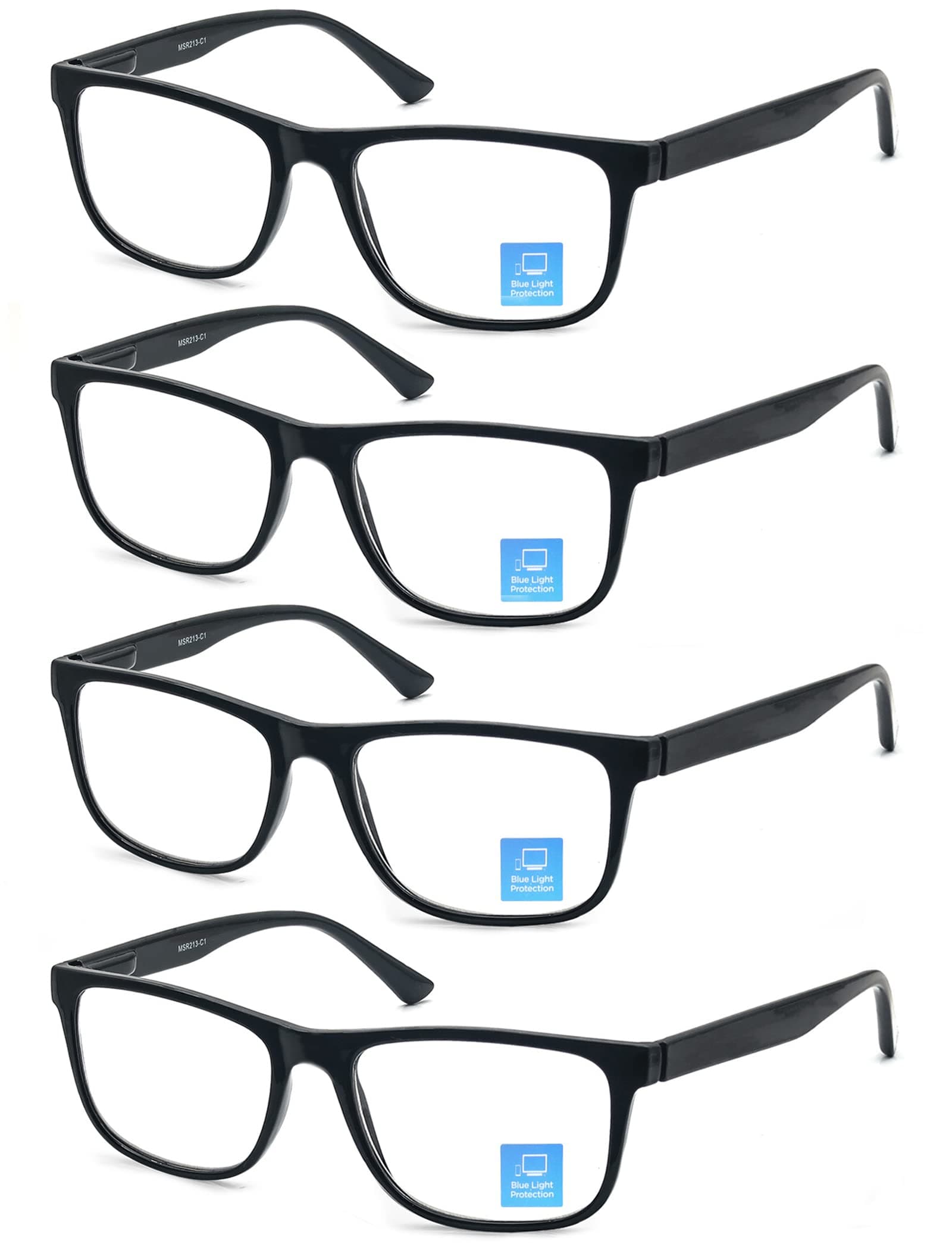 Blue Light Blocking Reading Glasses Men Large Oversized Square Readers Wide fit Cheaters for Men W/Big Head/Large Face