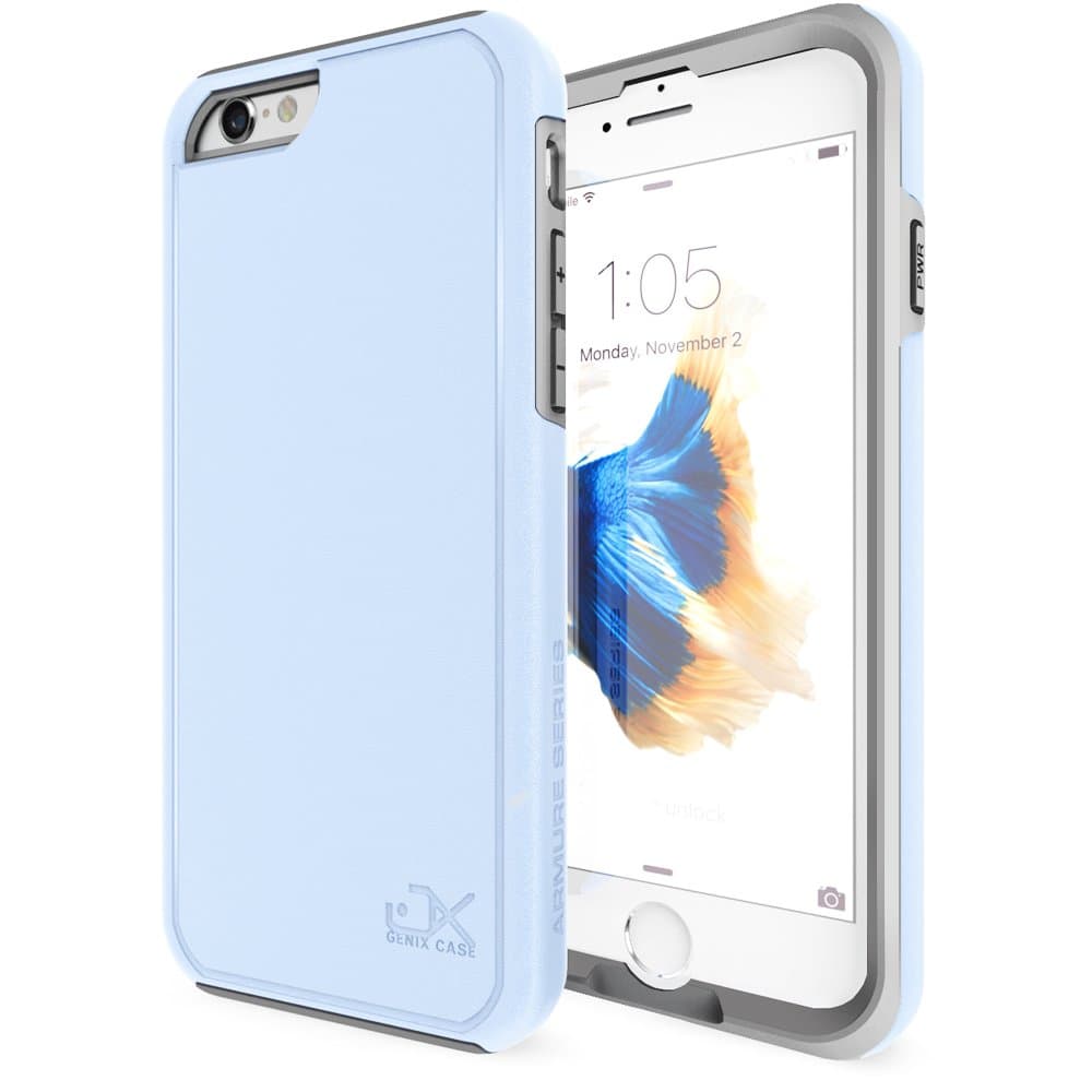 iPhone 6S Case, Genix Case Armor Series Dual Layer Premium Protective Case for Apple iPhone 6 / 6S - Blue/ Gray