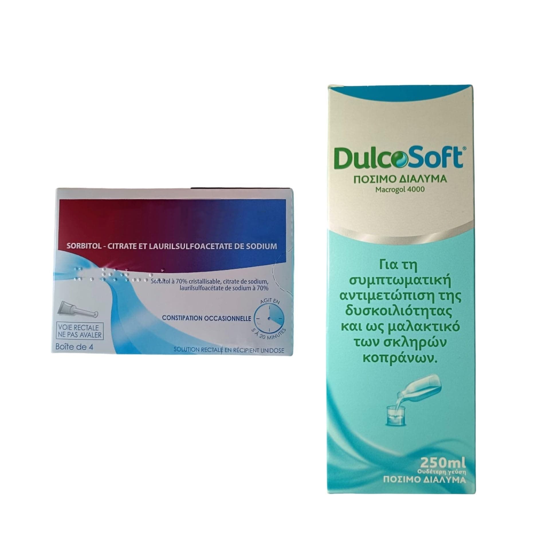 Dulcosoft Liquid Oral Laxative for Comfortable Relief from Constipation, 250 ML and Rectum Enema 4 x 5ml Bundle