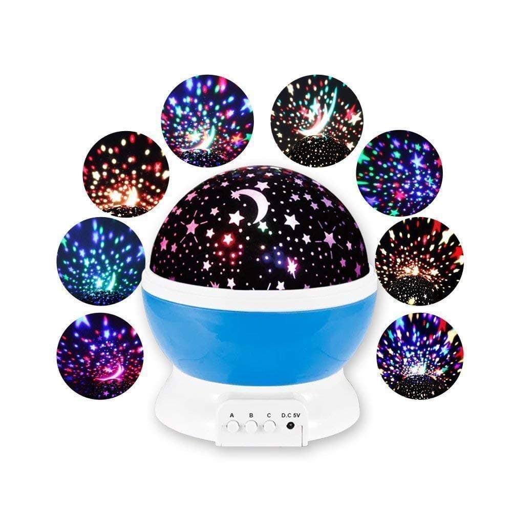 MishriEnterprise Romantic Sky Star Master Night Projector Lamp with USB 9 Colour 4 LED Rotation Baby Sleep Lighting USB Lamp Led Projection for Diwali Decor,Kid's Room, Home Decor
