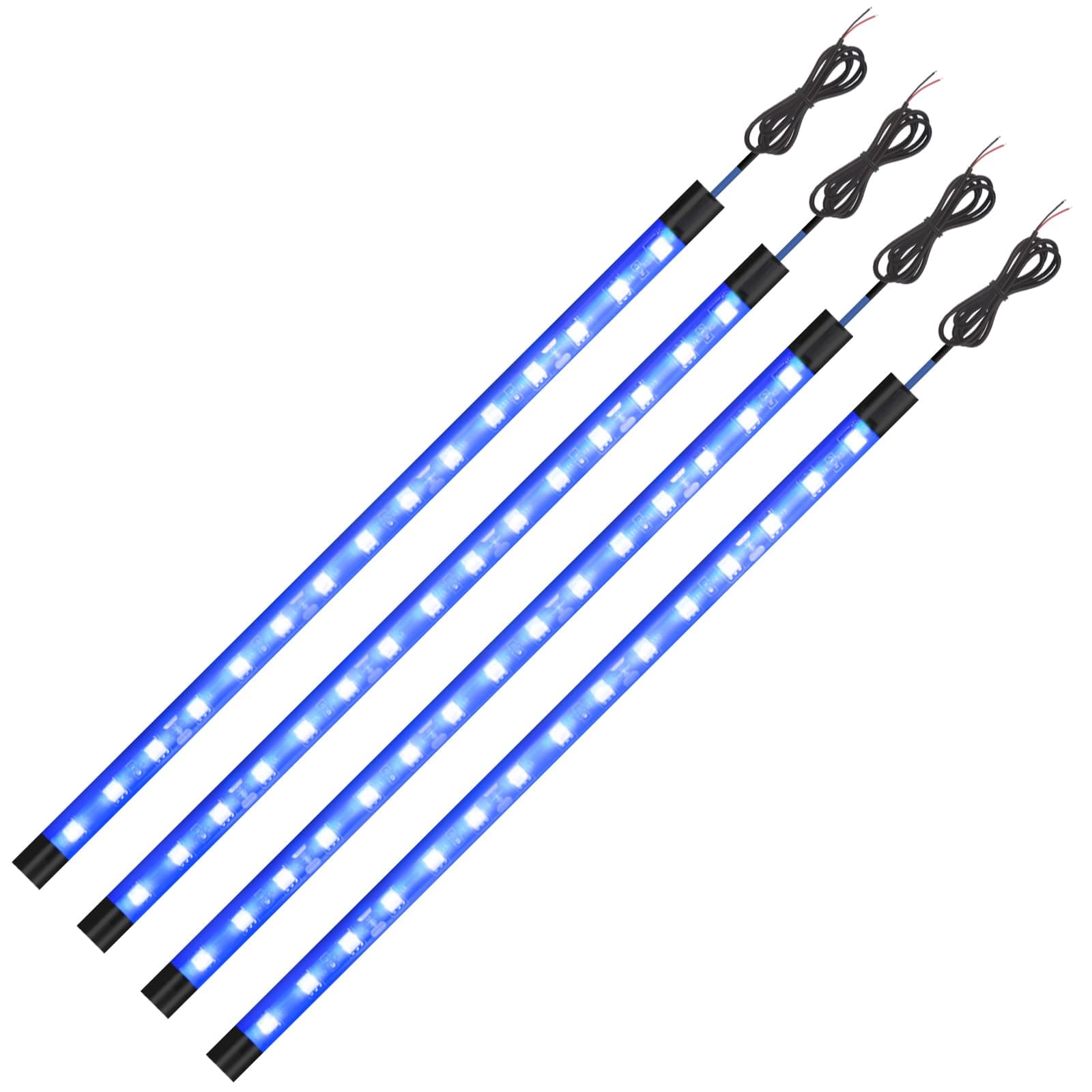 YM E-Bright Upgrade Blue Golf Cart Lights Car Underglow Led Strip Lights for Marine Boat Deck Motorcycles Kayak Interior Exterior 5050 Chipset 15SMD Waterproof IP67 DC 12V(Pack of 4)