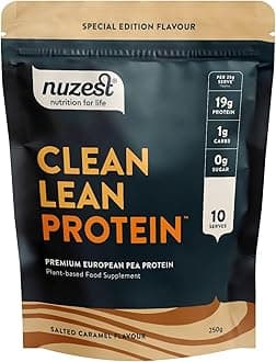– Vegan Protein Powders by Nuzest - Clean Lean Protein – Salted Caramel - Plant Based Pea Protein Shake - Low Calorie & Low Carb - Gluten Free - Dairy Free - 250g (10 Servings)