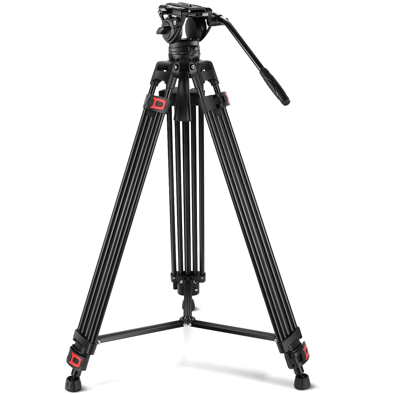 NEEWER 74 Inch Pro Video Tripod with Fluid Head, QR Plate Compatible with DJI...