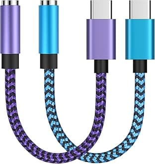 Samsung S25 Ultra USB Type C to 3.5mm Headphone Jack Adapter for Galaxy S25 Ultra S24+ S23,S22,A36, A56,A14 5G, 2Pack Type C Aux Dongle Cable Cord for Google Pixel 9a/8a/8/7/6/5,iPhone 16e/16 Pro Max