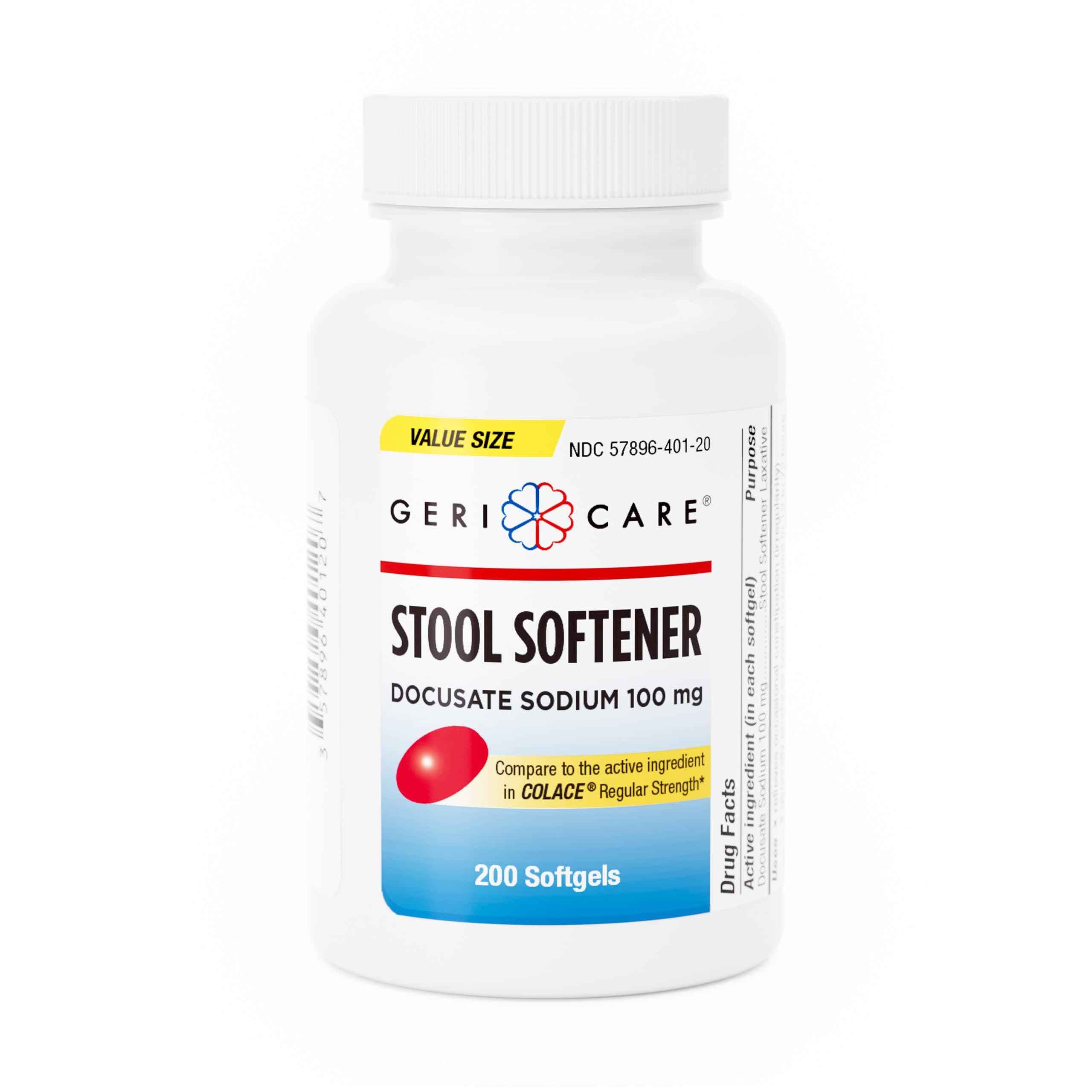 GeriCareDOCUSATE Sodium | Stool Softener 100 MG | 200 SOFTGELS