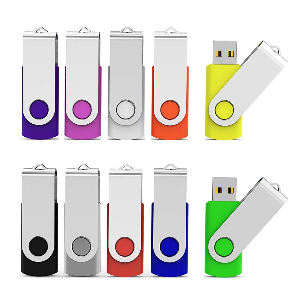 16GB USB 3.0 Flash Drive 10 Pack USB 16GB Flash Drive USB 3.0 Thumb Drives Blank Zip Drives Flash Drives 16 GB Bulk (10 Mixed Colors: Black Blue Red Green Orange White Yellow Pink Purple Silver)