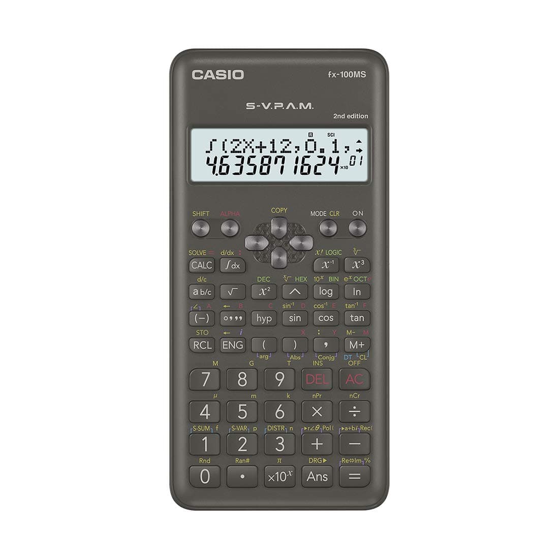 FX-100MS 2nd Gen Non-Programmable Scientific Calculator, 300 Functions and 2-line Display