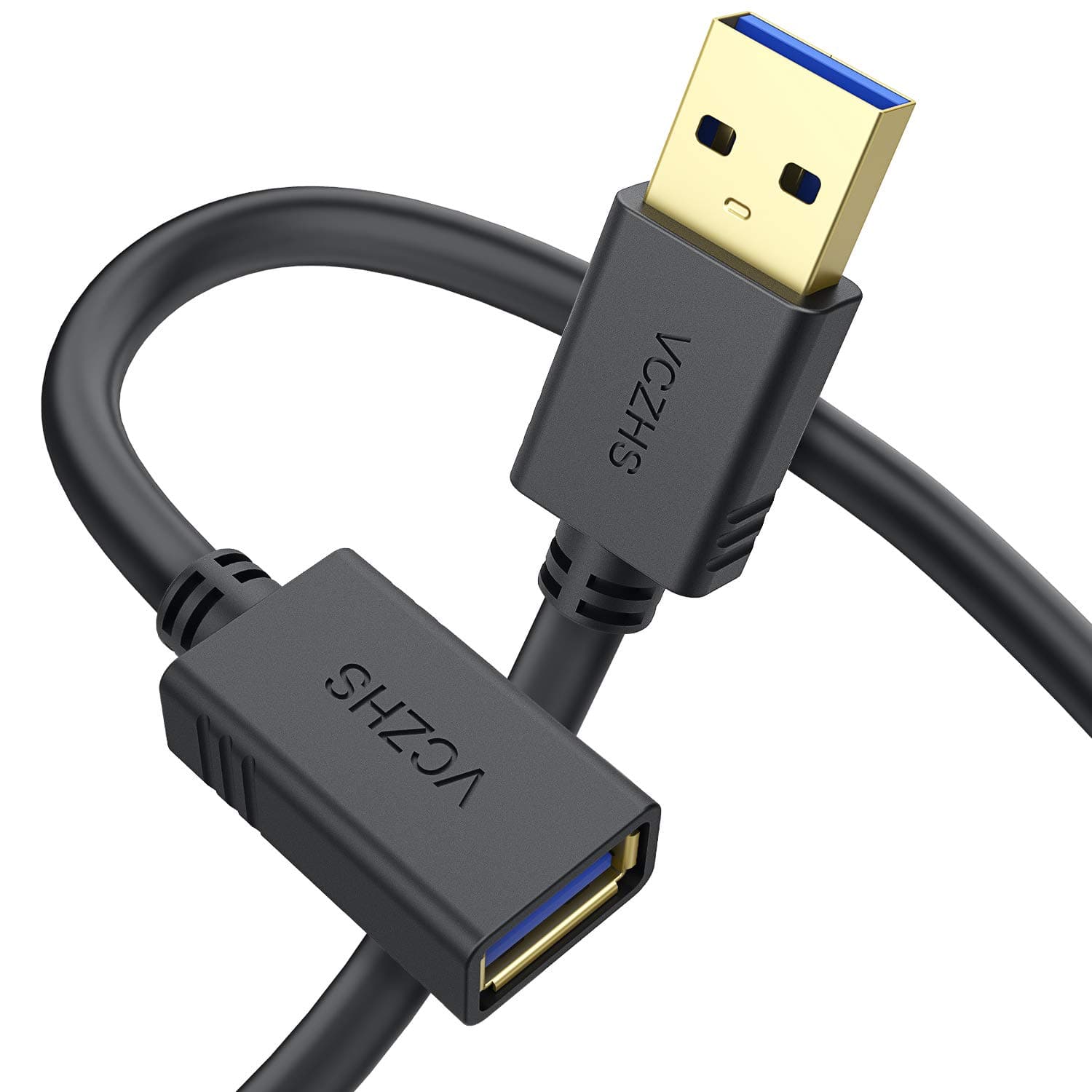 VCZHS Tech Short USB Extension Cable 0.6m - High Speed USB 3.0 Extender Male to Female Cord, Durable & Flexible for Mouse, Keyboard, Printer, Flash Drive, Webcam, and More