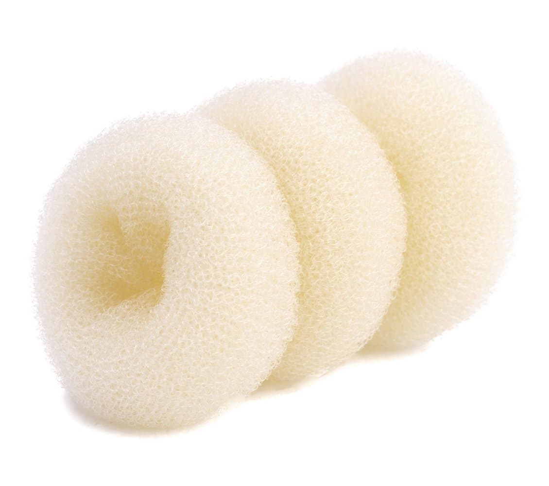 AJOY 3 Pcs Mini Size Blonde, Small Bun Maker for Kids, Sock Bun Donut for Thin Hair, Doughnut Bun Form Toddler for Girls, Dance, Child, Ballet, Ballerina Etc., 2-2.6 Inch