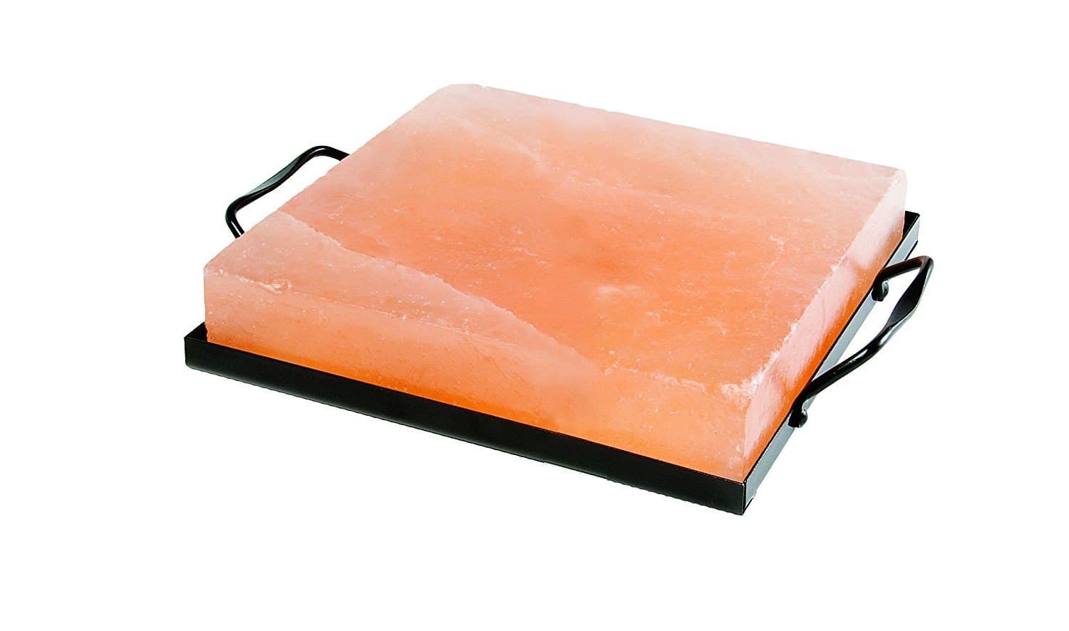 Himalayan Salt Cooking Plate 8" x 8" x 2" (Square) (with Ceramic-coated Steel Holder)