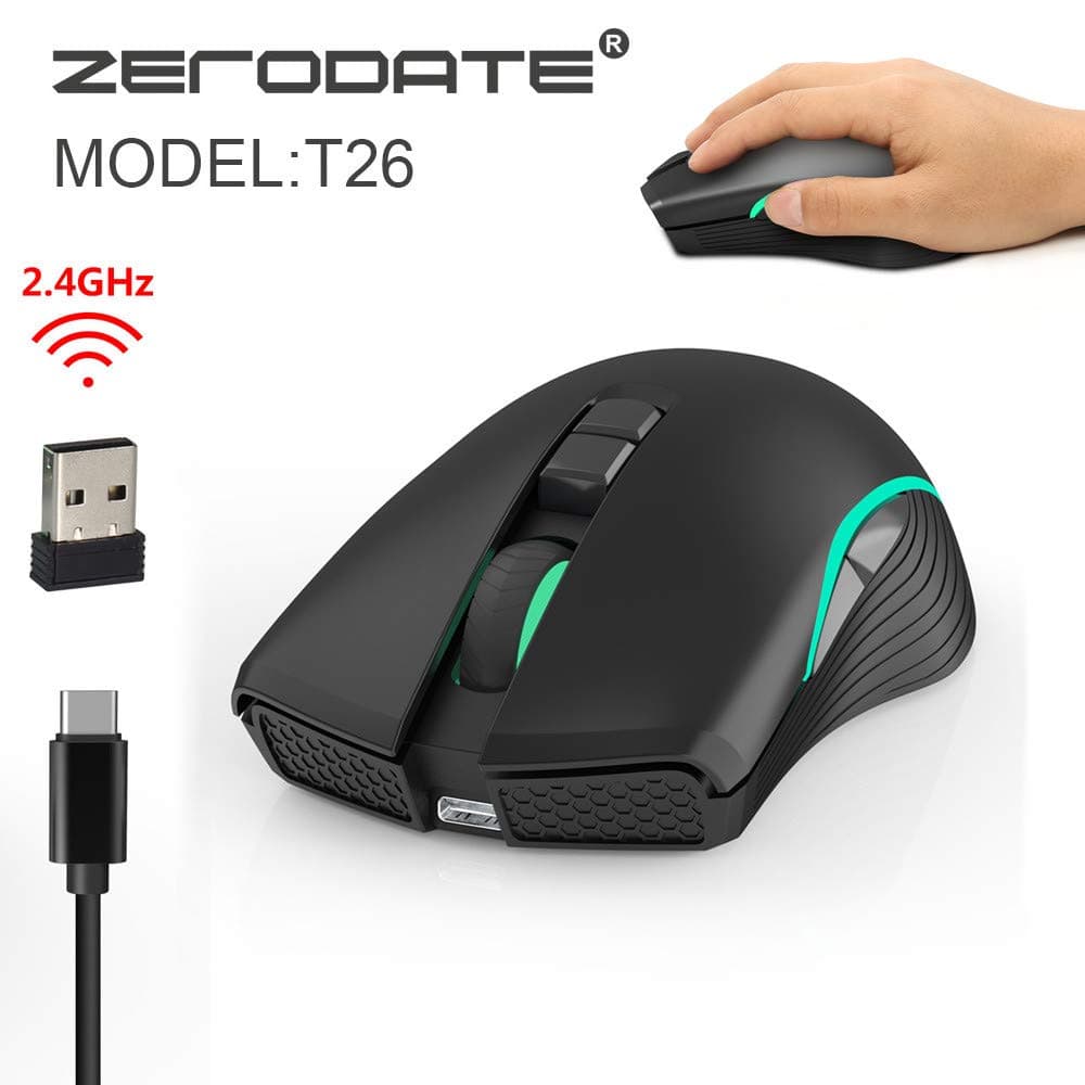 Wireless Mouse Jaminy TYPE C Rechargeable Wireless LED Optical Ergonomic 2.4G USB Gaming Mouse Mice