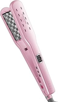 Petite 1” Inch Professional Volumizing Ceramic Flat Iron - Hair Volumizer & Styling Tool with Adjustable Temp & Auto Shut-Off for Lasting Volume for Medium or Fine Hair - Heat Resistant Case