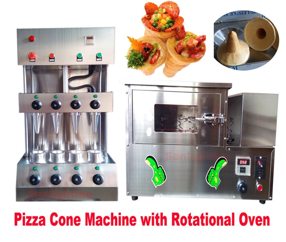 AMARELEC Commercial Pizza Cone Forming Molding Maker Making Machine Cone Pizza Production Line with Rotational Oven