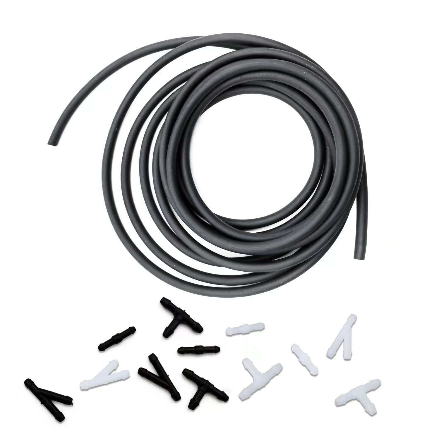 - Windshield Washer Hose Kit, 4 Meter Washer Fluid Hose with 12 Pcs Hose Connectors, Suitable for Most Car Windshield Washer Tubing