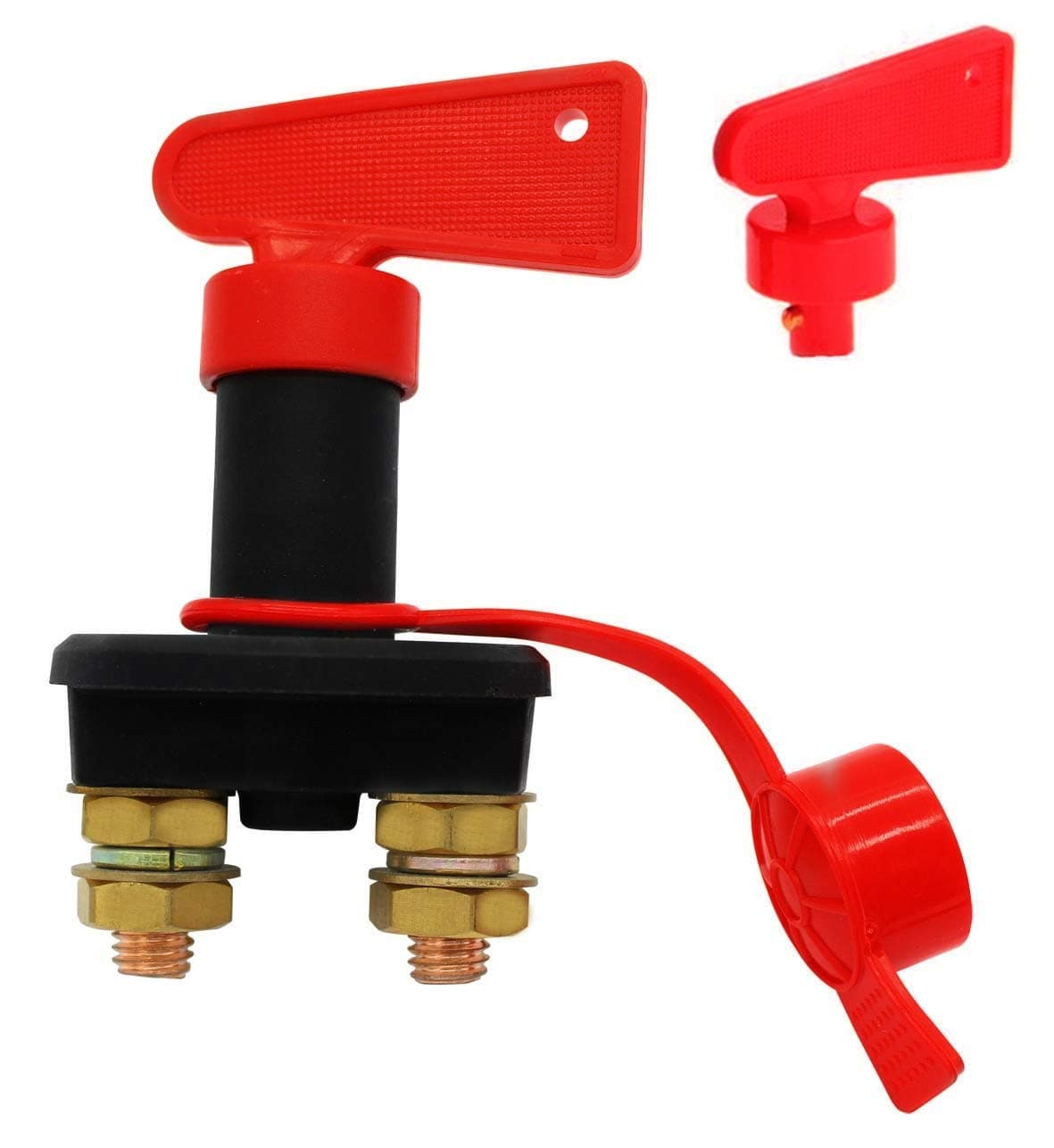 SeeKool Battery Isolator Disconnect Cut OFF Power Kill Switch with Brass Screw Nut for Marine Car Boat RV ATV Vehicles