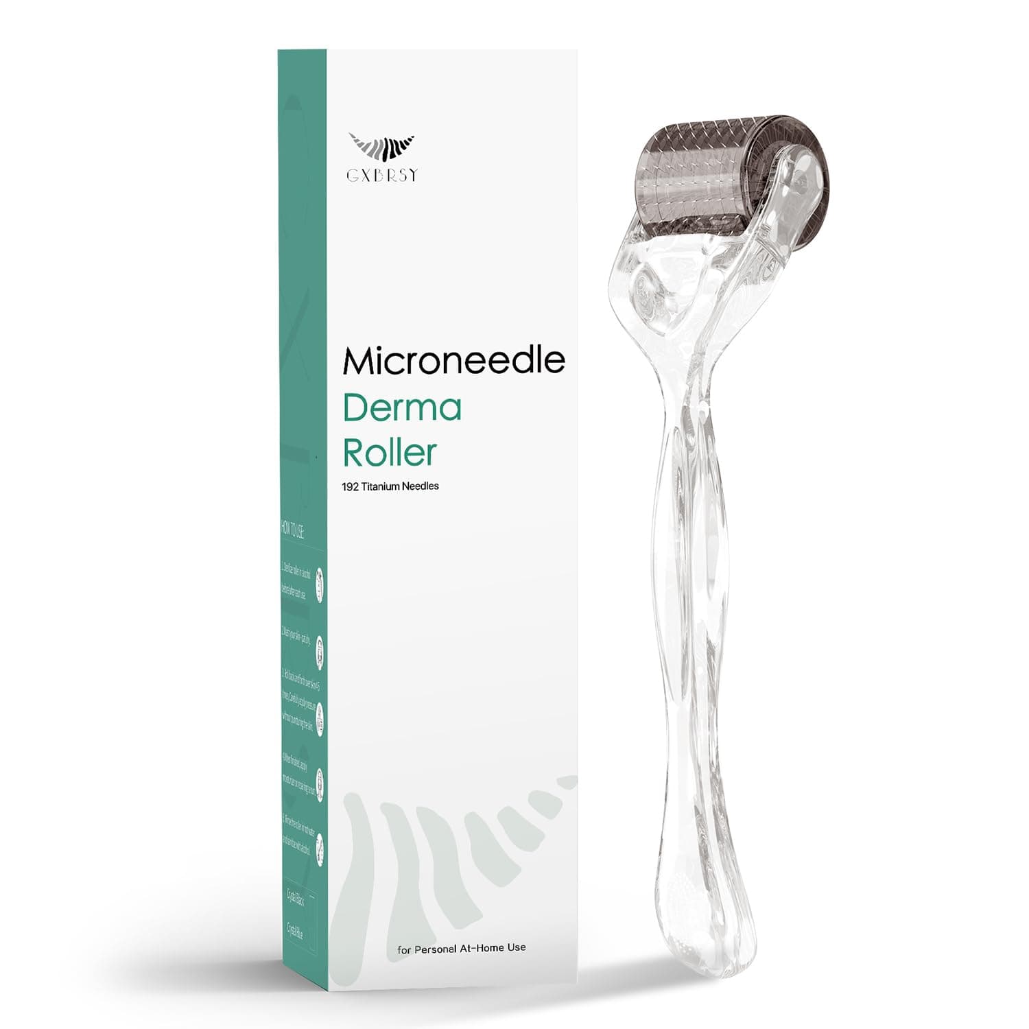 Derma Roller Microneedle Roller For Face Beard, 192 Titanium Real Individual Needles Microneedling Roller For Women and Men | 0.30mm Micro Needle Roller For Face (Crystal)