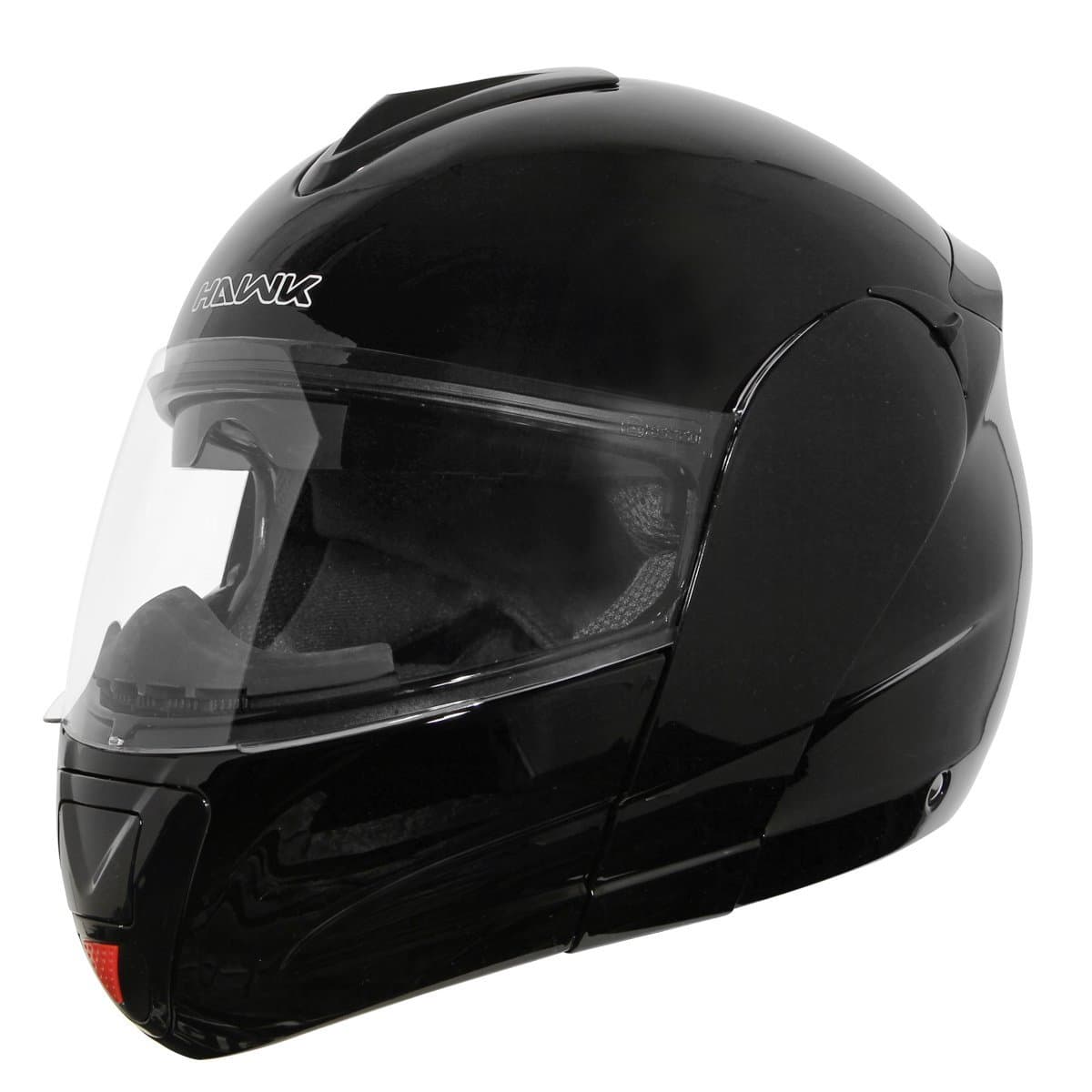 Advanced Hawk Gloss Black Dual Visor Full Face Modular Motorcycle Helmet - Medium