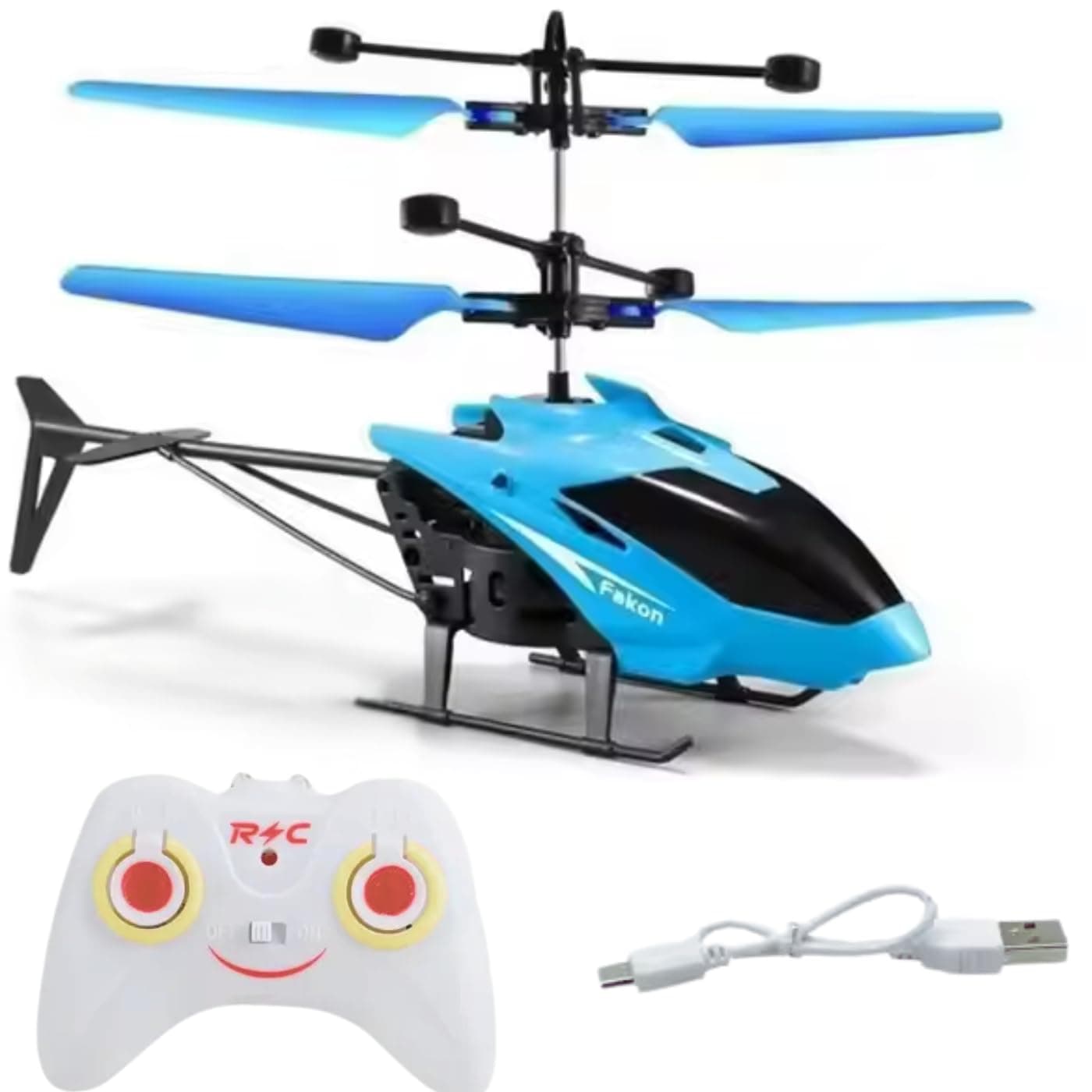 Gravity Sensor Helicopter Toy for Boys, Safety Sensor Helicopter, Indoor Palm Sensing Helicopter Rechargeable Helicopter with LED Lights I Pack of 1 (Blue), for Kid Age 4 to 10 Years