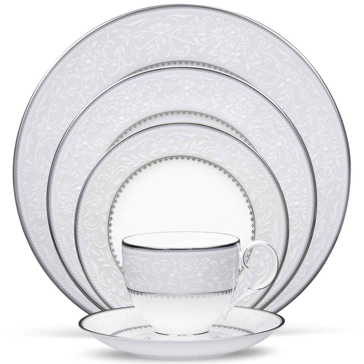NoritakeBrocato 5-Piece Place Dinnerware Setting in White