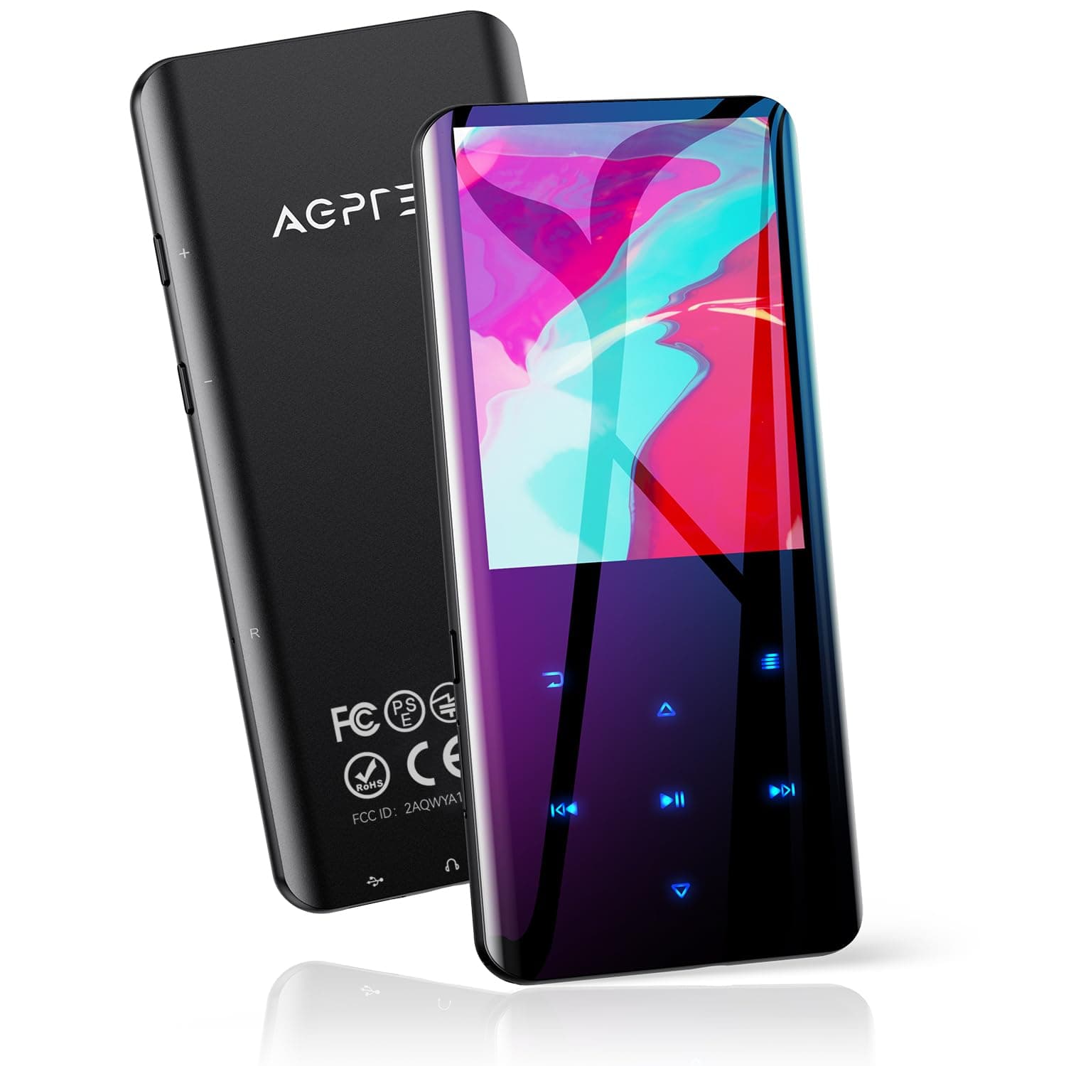 AGPTEK 32Gb Mp3 Player With Bluetooth 5.0, 2.4" Curved Screen Music Player With Speaker Hifi Lossless Sound With Fm Radio, Voice Recorder, Supports Up To 128Gb