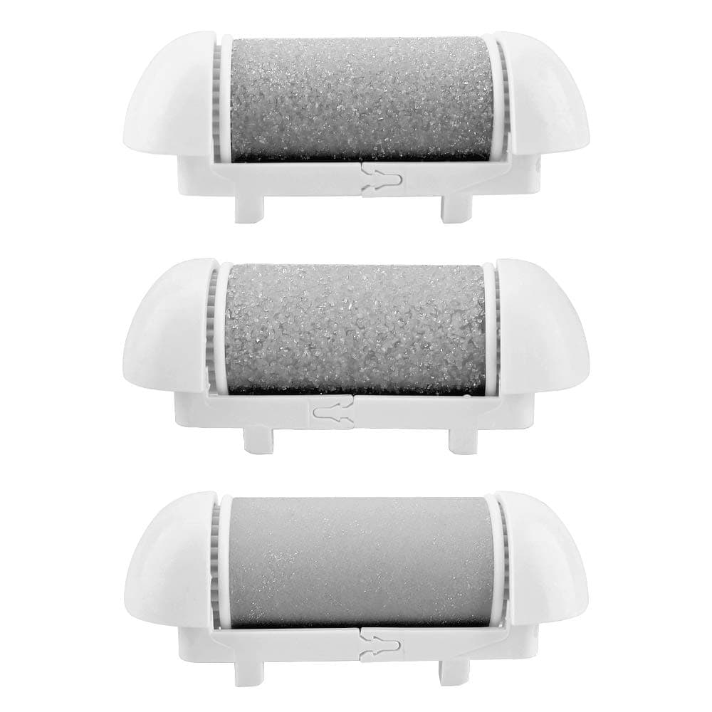 Electric Pedicure Device Replacement Roller Heads,ELMCHEE 3 Different Mineral Stone Professional Feet Care Perfect Grinding Heads Pack of 3 (Grey)