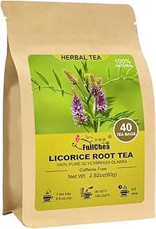 FullChea - Licorice Root Tea Bag, 40 Teabags, 2g/bag - Premium Licorice Root - Non-GMO - Naturally Caffeine-free Herbal Tea - Aid in Digestion & Promote Respiratory Health