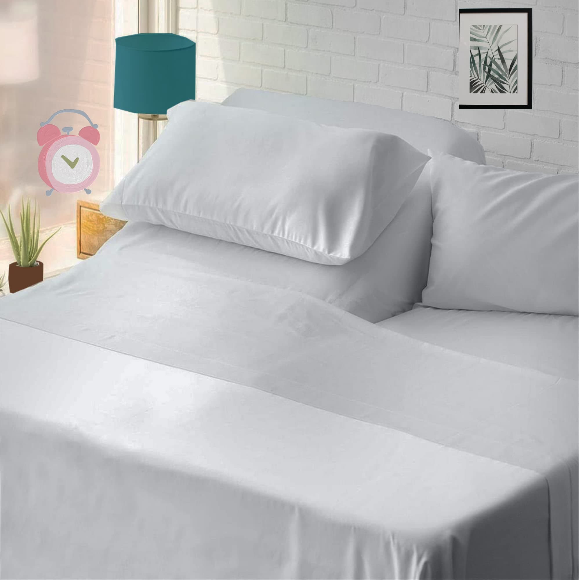 Cottingon4 Piece Flex Head King Sheet Set, Top 34 Inch Split Sheets for Sleep Number Adjustable Beds, Soft Breathable 100% Egyptian Cotton, Fits Upto 16" Deep Mattress 78"X80"+ 34", White