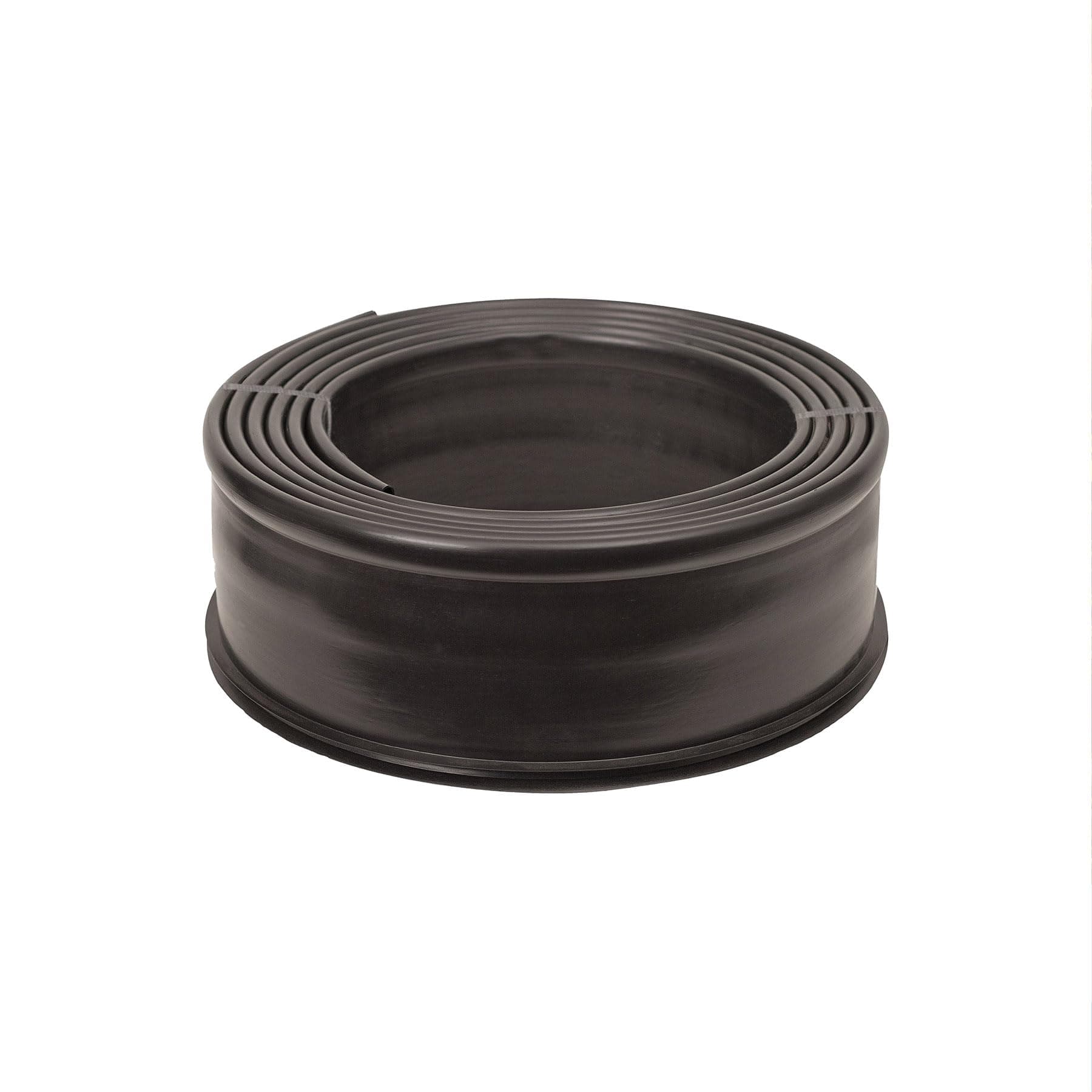 resin Landscape Edging Roll with Double Ridge Design, Flexible 5x20-Foot Coil for Gardens, Flower Beds, and Pathways, Black, Made in the USA