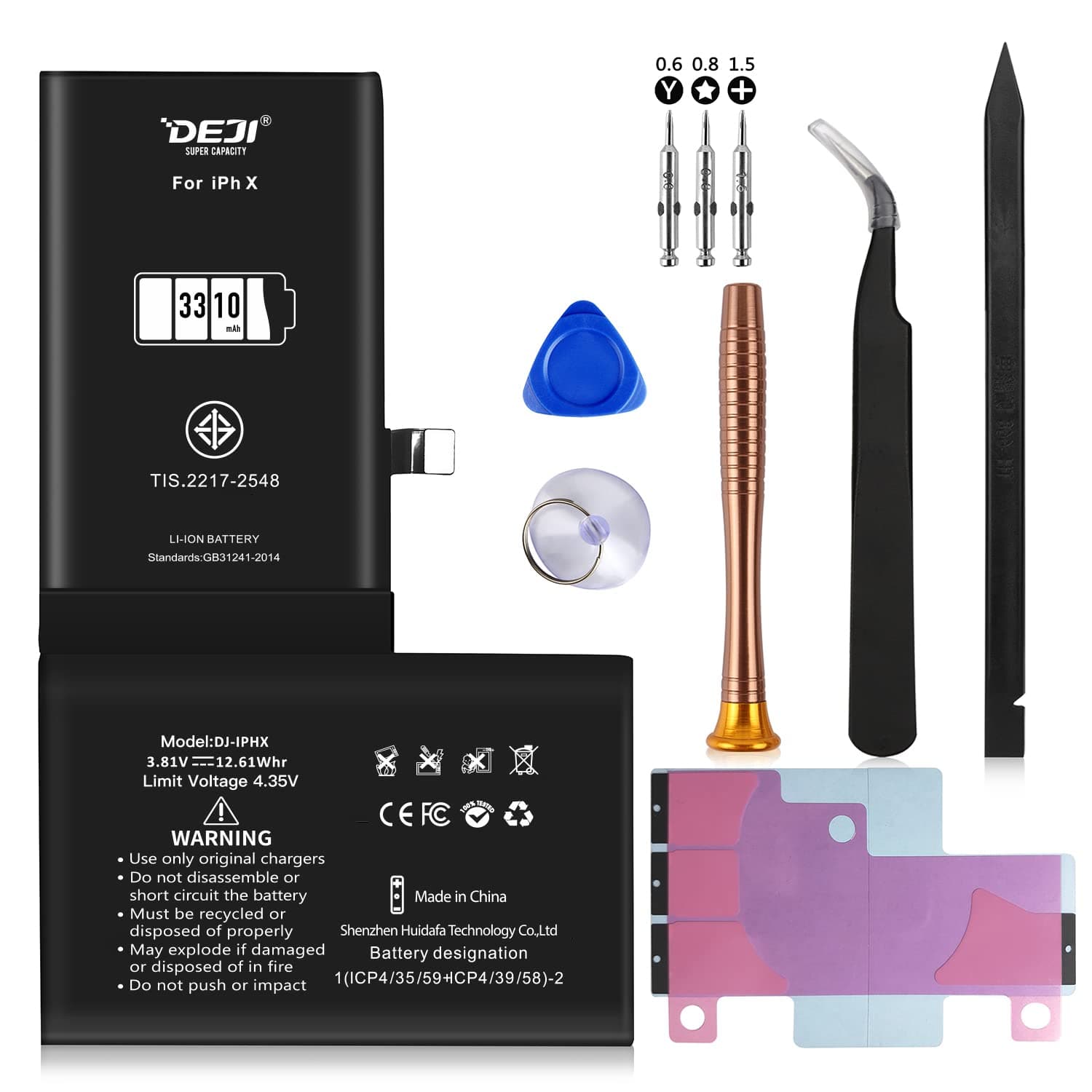 2200mAh High Capacity Battery for iPhone 6, DEJI Replacement Battery for iPhone 6 A1549 A1586 A1589 with Replacement Tool Kit and Instructions- 24 Months Warranty