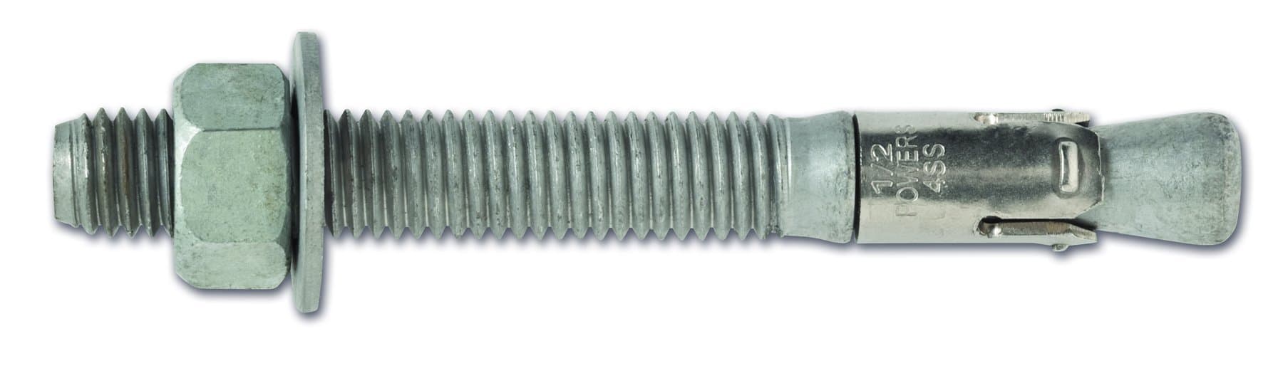 Powers Fastening Innovations 07302 Power-Stud - 1/4-Inch by 2-1/4-Inch Type 304 Stainless Steel Wedge Expansion Anchor, 100 Per Box