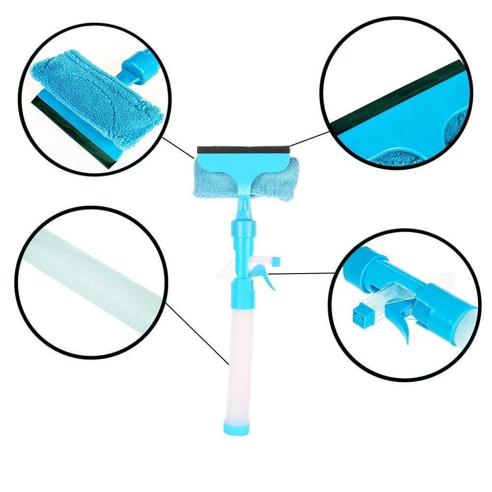 J GO 3 in 1 ABS Plastic Spray type Cleaning Brush for Glass Wiper Car Window Cleaner Brush, Standard