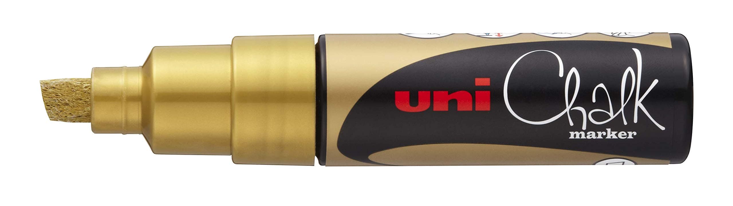 uni-ball PWE-8K Chalk Marker Gold Chisel Tip, 8 mm