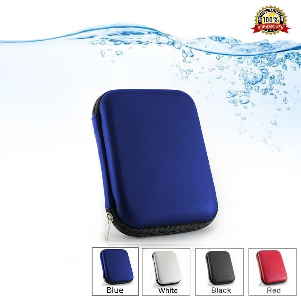 2.5 Portable External Hard Drive Case for WD/Western Digital Element My Passport/Seagate Expansion Backup Plus/Samsung/Toshiba Shockproof Waterproof Hand Carry Hard Disk HDD Bag (Blue)