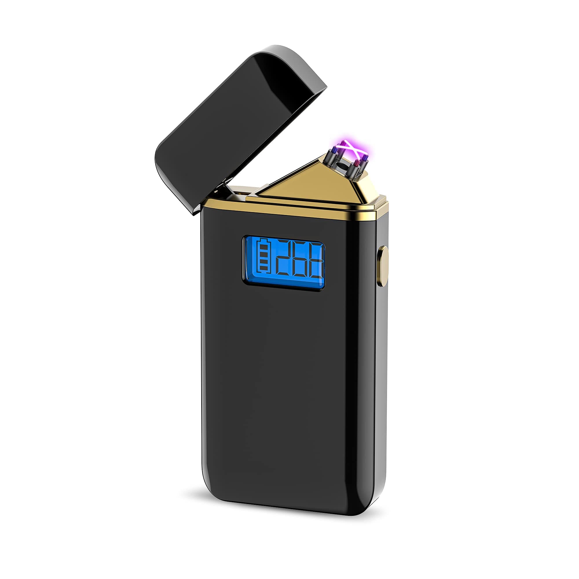 Lesbri Spiral Arc Lighter USB Rechargeable Windproof Electric Cool Lighter (Black)