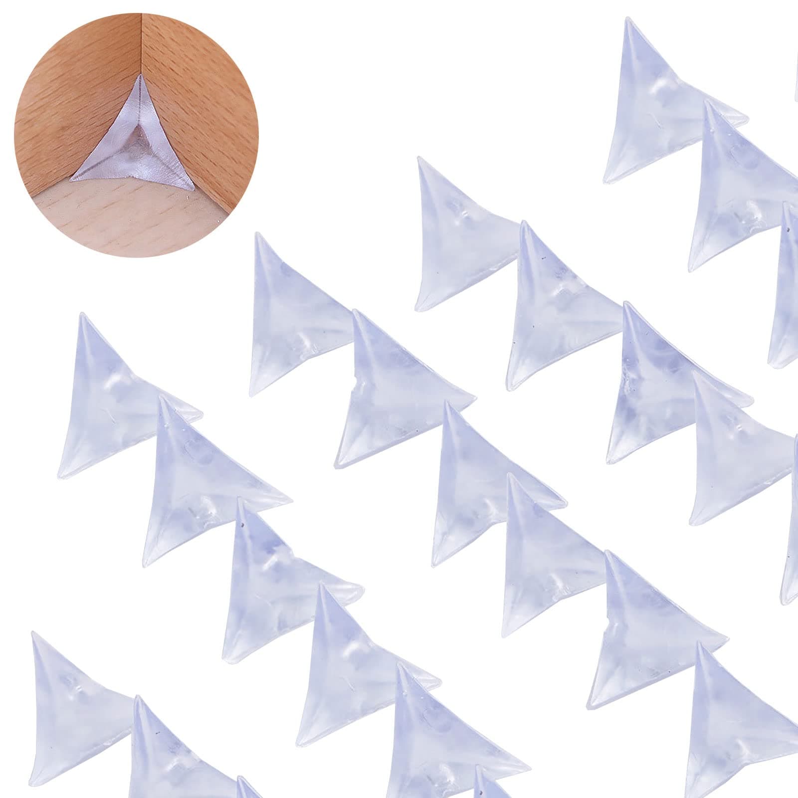 100 Pack Dust Corners for Stairs Dust Guards Clear Decorative Stair Steps Dust Corners Stick for Drawer Furniture Inside Dust-Proof Corners with Stick (1 x 1 x 1)