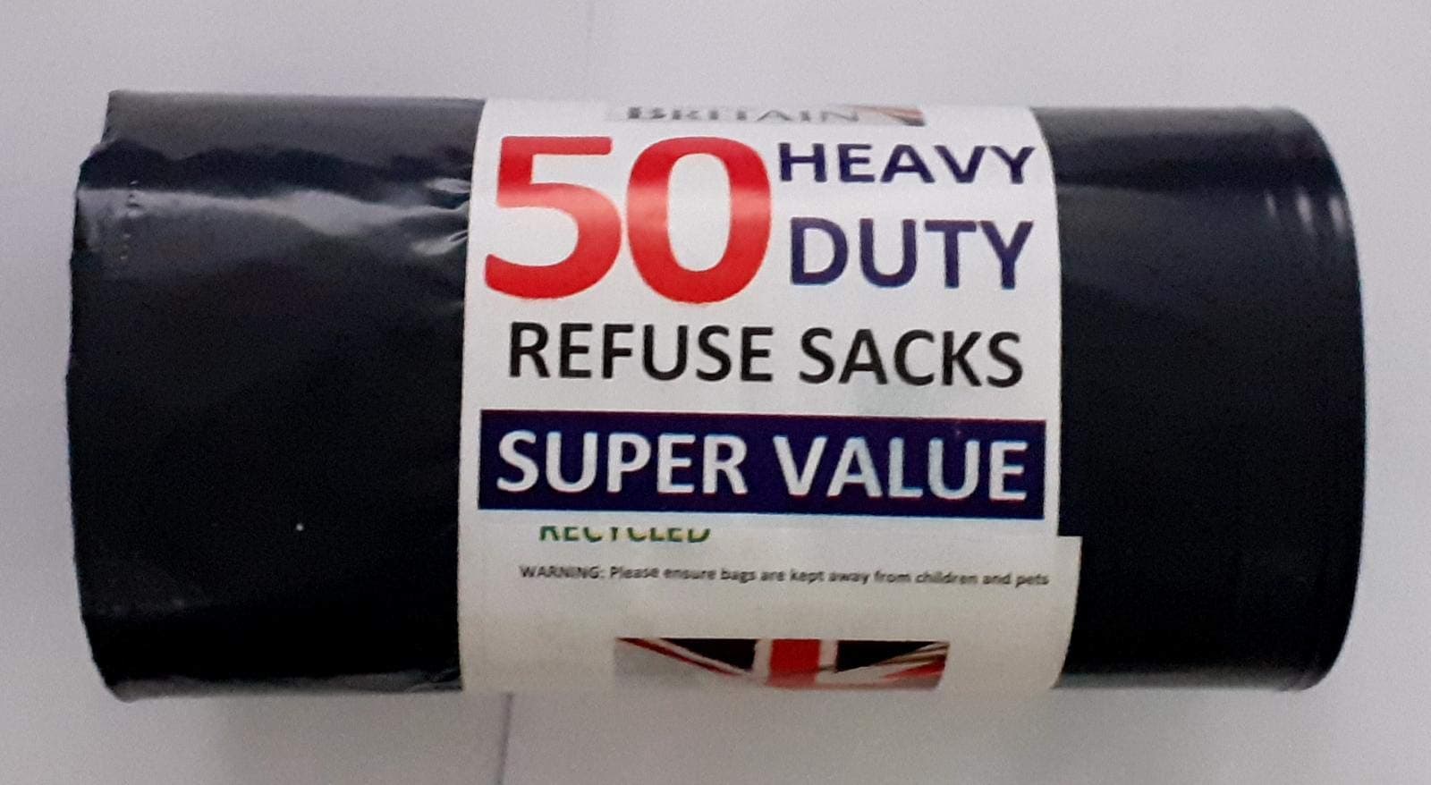 Extra Strong Eco Large Dustbin Bin Bags Heavy Duty Liners Black Plastic Bag Refuse Thick Sacks 20 or 50 Pack Rolls Sack Rubbish Waste - LARGE AND EXTRA LARGE by Klass Home Collection®
