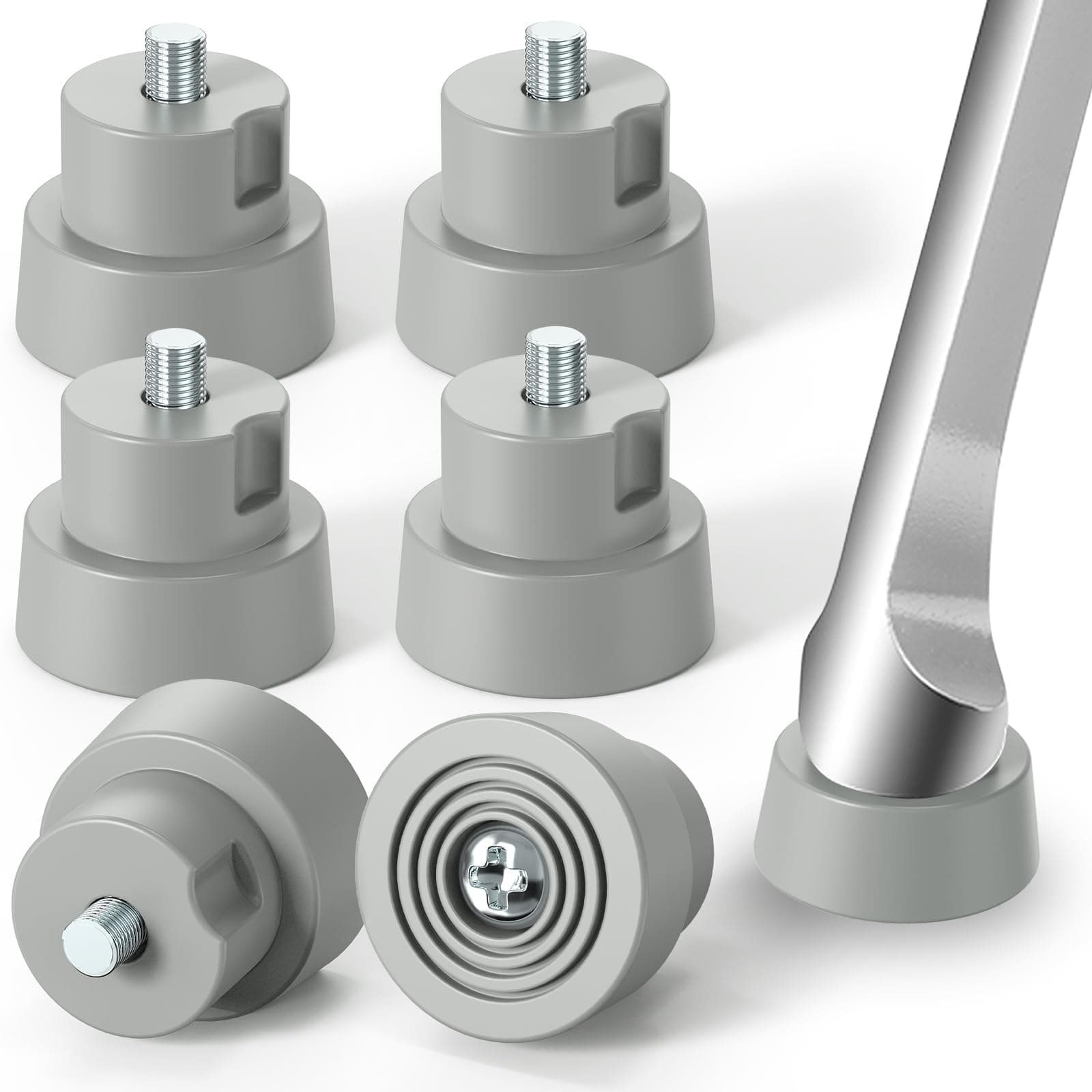 6-Pack Door Stopper Replacement Rubber Tips, Heavy Duty Kickdown Door Stop Tips Repair Set for Kickdown Drop Down Door Stop Holder Ribbed Rubber Foot Door Stop Tips