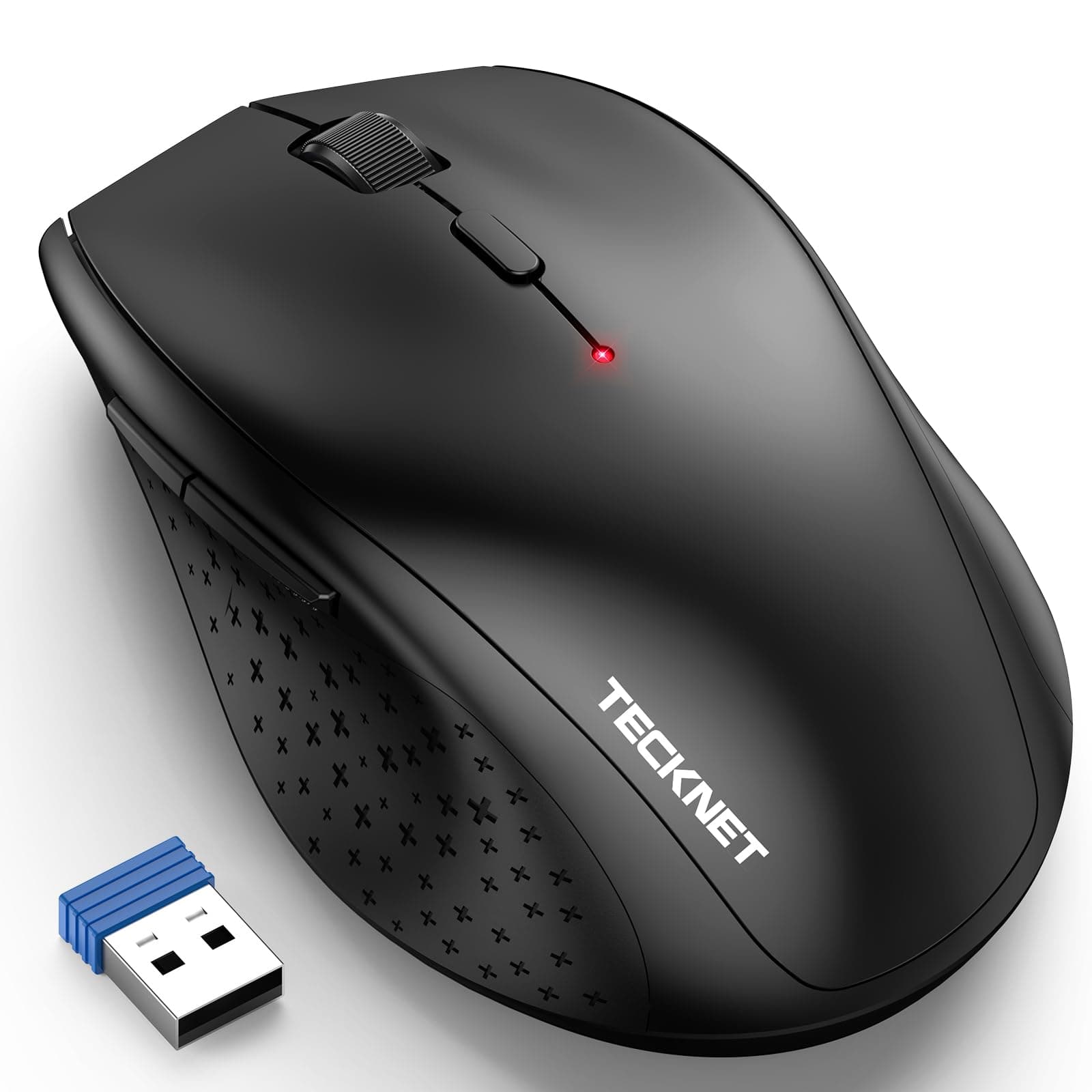 TECKNET Wireless Mouse, 2.4G USB Computer Mouse with 6-Level Adjustable 4800 DPI, Silent Quiet Click，30 Months Battery, Ergonomic Grips, 6 Buttons Portable for PC, Chromebook, Mac